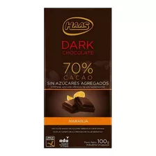 Haas Chocolate Amargo S/azucar Sabor Naranja 100g