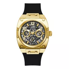 Reloj Guess Gw0569g2 Hombre Analogico Cuarzo Color De La Malla Negro/dorado Color Del Bisel Dorado Oscuro Color Del Fondo Negro