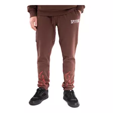 Pantalon Jogger Fleece Hombre Spitfire Flames Cafe