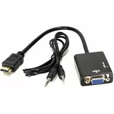 Conversor Hdmi Para Vga Com Áudio P2 Cabo Adaptador De Vídeo