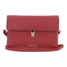 Crossbody Dama Madison Chenson Mady Md24010 Acabado De Los Herrajes Oro Color Rojo Diseño De La Tela Liso