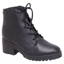 Bota Coturno Bottero Couro Feminina Preto