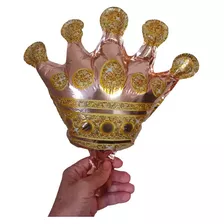 Balão Metalizado Mini Coroa Dourada 29 Cm (15 Unid.)