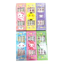 Pack 12 Set Uñas Postizas Press On Hello Kitty Y Sus Amigos