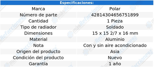 Radiador Peugeot 207 2008 2009 2010 2011 2012 2013 1.6l Std Foto 2