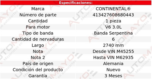 Banda Acc 2740 Mm Continental S-type V6 3.0l Jaguar 03 Foto 4