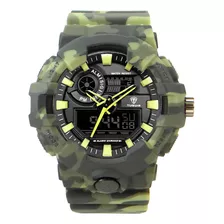 Relógio Masculino Tuguir Anadigi Tg3j8007 Verde E Camuflado