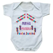 Body De Bebê Roupinha Minha Primeira Festa Junina Menina