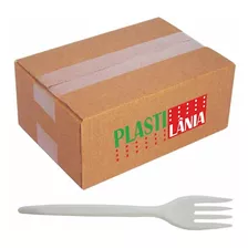 Garfo Plástico Refeição Plastilânia Branco 1000 Unidades 