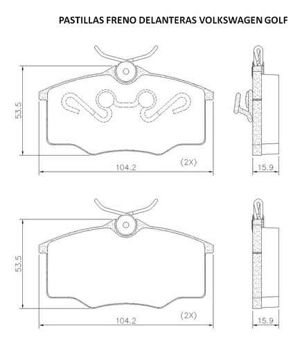 Pastilla Freno Para Corsa 98-2002 / Volkswagen Gol 1998 Foto 2