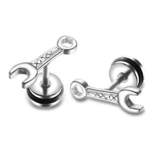 Aretes Acero Inox Hombre Llave Inglesa