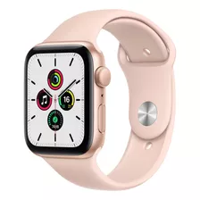 Apple Watch Se (gps, 44mm) - Caixa De Alumínio Dourada - Pulseira Esportiva Rosa-areia