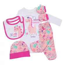 Set De Regalo 5 Piezas Ajuar Baby Gift Bambino 0-3 Meses Din