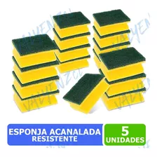 5 Esponjas Acanaladas Premium Multiuso Cocina Hogar