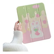 Funda Tablet Pink Green Rabbit Para iPad 10 10.9 Pulgadas