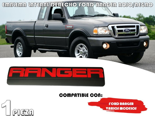 Emblema Lateral Ford Ranger Rojo/negro Derecho Foto 2