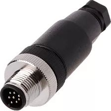 Conector Para Sensor M12 8 Pinos Macho Reto Pg7 Novo Com Nf