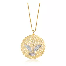 Colar Pingente Mandala Espírito Santo Banhado Ouro 18k 