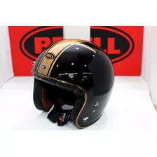 Capacete Old School Bell Custom 500 Rally Black Bronze Cor Preto Tamanho Do Capacete 55-56