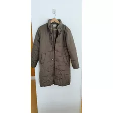 Campera De Abrigo Color Marrón Oscuro Talle M Sobretodo 