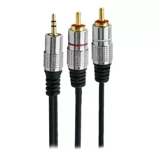 Cabo Profissional De Audio P2 + 2 Rca Blindado 5 Metros 24k