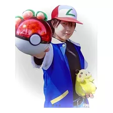 Jaqueta Ash Ketchum Pokémon Cosplay Tecido Oxford Com Luvas
