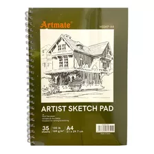 Cuaderno Artmate Sketch Pad Hsskp-a4 Dibujo Hoja Blanca Boceto 160g