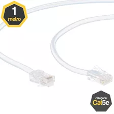 Cabo De Rede Cat5e Branco Montado 1 Metro