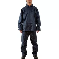 Traje Agua Lluvia Ejecutivo Azul Impermeable 