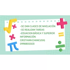 Clases De Nivelación O Realización De Tareas