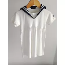 Vestido Ralph Lauren Nena Blanco Algodón Marinero T 2 Años