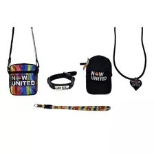 Kit Bolsa Transversal Now United Pulseira Colar + 2 Brindes 