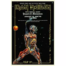 Poster Antigo Iron Maiden 87 Tour 30x45cm Rock Plastificado