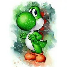 Quadro Yoshi Super Mario 30x20 Em Pvc