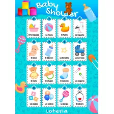 Loteria Baby Shower Niño 100 Tablas Imprimible + Juegos Kit