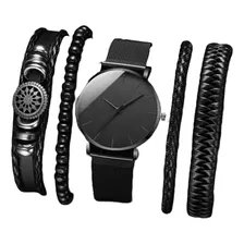 Reloj Negro Minimalista Acero Inoxidable Elegante