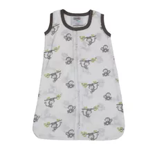 Bacati Happy Monos Saco De Dormir, M, Gris