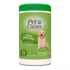 Lenço Umedecido P/ Cães Gatos Filhotes C/ 75 Und Pet Clean