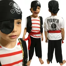 Fantasia Pirata Infantil Masculino Menino Criança Barato Top