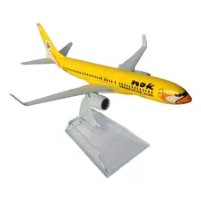 Miniatura De Avião B737 Nok Amarelo Em Metal 16cm