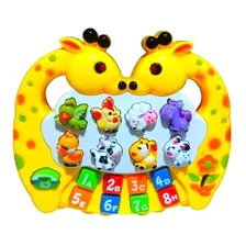 Teclado Piano Musical Bebê Brinquedo Infantil Divertido Drum Cor Girafinha Amarela