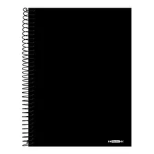 Caderno 1/4 Pequeno Espiral Capa Dura Preta 96 Fls Tamoio