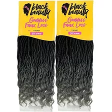 Goddess Fauxs Locs Twister 300g Black Beauty 2 Pacotes Cor T1b/grey (platinado)