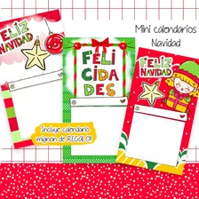 Kit Imprimible Mini Calendarios Navidad/ Mignon 