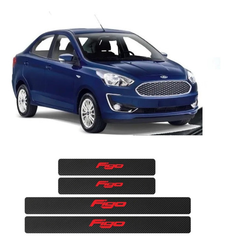 Sticker Cubre Estribos Fibra De Carbon Para Ford Figo 4p Foto 7