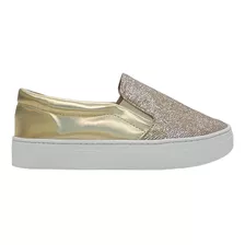 Tenis Feminino Numeração Especial Slip On Glitter Confort