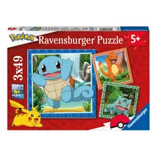 Puzzle Rompecabezas Pokémon Infantil 3 X 49 Piezas Xxl100