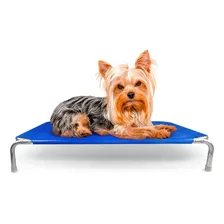 Cama Pet P Para Cachorros E Gatos De Alumínio Suspensa Cor Azul