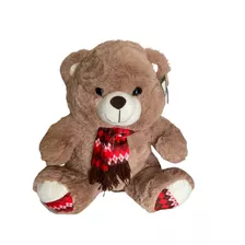 Urso De Pelúcia Marrom Com Cachecol Geométrico 36cm Fizzy