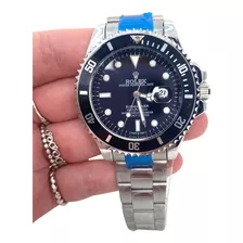 Rolex Submariner Masculino Prata Com Detalhes Pretos